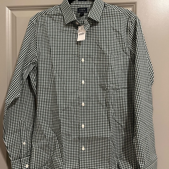 J.Crew Mens Gingham Pattern Dress Shirt Small Slim Fit w/ Chest Pocket - Picture 3 of 4